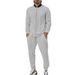 Men's Zippered Jacket & Pants Set, Autumn Casual Outerwear For Daily Wear, Lightweight Long Sleeve Coat And Trousers Outfit_viptrois.com