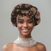 New Gold Thread Printed Elastic Flower Braid Exaggerated Ethnic Wide Brim Headdress Hat_viptrois.com