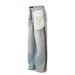 Men's Clothing Retro Reverse Wear Design Jeans Men's Loose Wide Leg Casual Straight Pants_viptrois.com