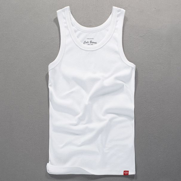Pulse Simple Casual Men's Cotton Solid Color Stretchy Slim Fit Sports All-Season Wearable Fitness Sweat Vest_viptrois.com