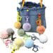 Bag Charm Creative Cute Fur Ball Flower Keychain Small Fresh Colorful Candy Ball Plush Bag Pendant Earphone Cover Accessories_viptrois.com