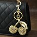 Bag Charm Factory Direct Sales Jewelry Full Of Diamond Cherry Bag Keychain Fruit Cherry Fashion Pendant Wholesale_viptrois.com