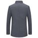 Men's Wool Blend Stand Collar Overcoat - Business Casual Winter Coat With Cotton Lining, Wrinkle-Free & Multi-Pocket Design_viptrois.com