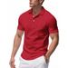 Men's Quick Drying Polo Shirt Short Sleeved Summer Solid Color Turn Down Collar Golf T-Shirt_viptrois.com