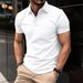 Men's Clothing Men's Summer Sports Fitness Leisure Stretch Vertical Strip Short Sleeved Polo Shirt Men_viptrois.com