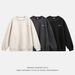 Vintage-Inspired Heavyweight Polo Collar Sweatshirt For Men - Textured Jacquard Long Sleeve Pullover With Retro Style (Black, Off-White)_viptrois.com