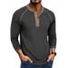 Men's Long Sleeved Round Neck T Shirts Foreign Trade Men's Bottoming Shirts Autumn And Winter Men's Henry T Shirts_viptrois.com