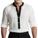 Men's Casual Knit Sweater With Half-Button Placket - Soft Breathable Fabric, Autumn Winter Fashion, Comfortable Slim Fit Pullover_viptrois.com