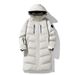 Men's Clothing White Duck cotton Casual Medium And Long Solid Color Warm Top Jacket_viptrois.com