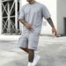 2025 Foreign Trade Cross-Border Men's Summer New Fashion T-Shirt Cargo Shorts Casual Sports Set For Men_viptrois.com