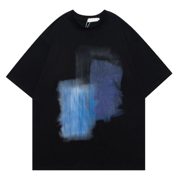 Men's Clothing Street Hip Hop Graffiti Print Short Sleeved T Shirt Men's Fashion Brand Loose Couple Casual All Match Half Sleeved Tee_viptrois.com