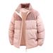 Unisex 2025 Winter Stand Collar Printed Cotton Jacket - Loose Fit Windproof Couple Coat With 400g Filling_viptrois.com