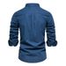 Men's Clothing Cotton Linen Casual Men's Fashion Business Solid Color Long Sleeve Shirt_viptrois.com