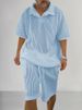 Men's Summer casual sweater suit men's summer woolen suit men's 2024 loose short-sleeved T-shirt shorts men's clothing_viptrois.com