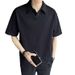 Men's Clothing Short Sleeved T Shirt Men's Polo Shirt High End Summer Trend Retro Loose Style With Collar And Short Sleeves_viptrois.com