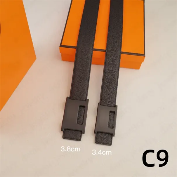 Reversible Designer Belt Genuine Leather Belts For Men Women Width 2.4CM 3.4CM 3.8CM Letter Smooth Buckle Fashion_viptrois.com