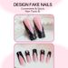 Wearable French Bow Nail Art Long Water Pipe 3d Drip Wearable False Nails Detachable Nail Piece_viptrois.com