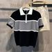 Men's Summer Striped Polo Shirt Short Sleeved Trendy Printed Top For Younger Men_viptrois.com