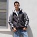Cross-Border Autumn Winter New Color-Block Zipper Cardigan Hooded Sweatshirt Retro Plus Size Loose Casual Fleece Top_viptrois.com