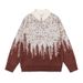 Loose Lazy New Chinese Style Button Gradient Color Knitted Design Stand Collar Sweater Unisex Top_viptrois.com