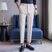 Men's Clothing Slim Fit Skinny Trousers Men's Autumn White Nine Point Trousers Non Iron Anti Wrinkle Business Formal Straight Casual Pants_viptrois.com