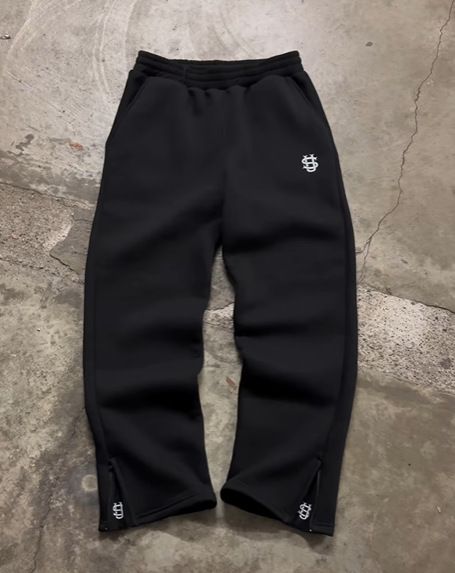 Men's Clothing Elastic Rope Zipper Sweatpants Solid Color Casual Trousers High Street Hip Hop Rap Street_viptrois.com