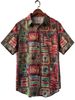 Men's Clothing Short Sleeve Ethnic Style Tribal Animal Print Shirt_viptrois.com