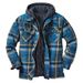 Europe And The United States Hot-selling Men's Clothing, Europe And The United States Classic Plaid Printing Cotton-padded Coat, Large Size Hooded Shi_viptrois.com
