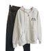 Autumn And Winter Thick Plush Top Coat Half Zipper Retro Dog Embroidery Hoodie_viptrois.com