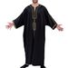 2025 Muslim Robe Men's New Ethnic Loose Casual V-Neck Mid Sleeve Jumpsuit_viptrois.com