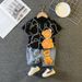 Mother & Kids New Summer Children's Suit, Boy's Round Neck T-Shirt Suit, Korean Style Children's Clothing, Baby Girl Short-Sleeved Two-Piece Set_viptrois.com