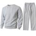 Men's Thermal Base Layer Set – Jacquard Knit Sweatshirt & Pants For Outdoor & Lounge (Black/Grey/Khaki/Light Blue/Orange, S-XXL)_viptrois.com