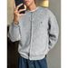 Nordmann Knitted Cardigan With Cable Knit Texture, Round Neck, Men's Autumn Winter Style, Trendy Brand, Color-Block Embroidery,_viptrois.com