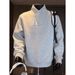 "Men's Retro Half-Zip Sweatshirt – Minimalist Japanese Style Loose Fit Pullover For Autumn"_viptrois.com