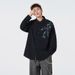 Men's Clothing Men's Chinese Streetwear Embroidered Shirt, Oversized Distressed Long Sleeve Blouse With Asymmetric Paneling For Urban Layering_viptrois.com