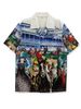 Men's Clothing Foreign Trade European Fashion BrandShort Sleeved Printed Shirt Men's Beach Loose Versatile Casual Couple Shirt Women_viptrois.com
