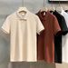 Men's Clothing 2024 New Pit Stripe Mercerized Knitted Polo Shirt Short Sleeved Summer Tops Lapel Men's T Shirt_viptrois.com