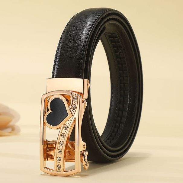 Women's Belt Automatic Buckle Genuine Leather Decorated Thin Belt Women's Jeans Student Youth Belt Spot Hot Sale_viptrois.com