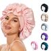 Elastic Ribbon Bow Round Hat Solid Color Silk Nightcap Wide Edge Beauty_viptrois.com