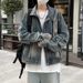 American Fashion High Street Men's Vintage Denim Jacket Jacket, Trendy Brand Autumn Collar, Personalized Design,_viptrois.com