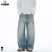 Men's Vintage High Street Distressed Jeans – Retro Straight-Leg Denim Pants With Whiskering (S-2XL)_viptrois.com