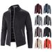 Men's Fleece-Lined Knit Cardigan - Warm Winter Stand Collar Sweater For Teenagers & Young Adults (Multiple Colors & Sizes)_viptrois.com