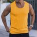 Summer Men's Sleeveless Wide Shoulder Knitted Stripe Fitness Sports Leisure Fit Tank Top For Men_viptrois.com