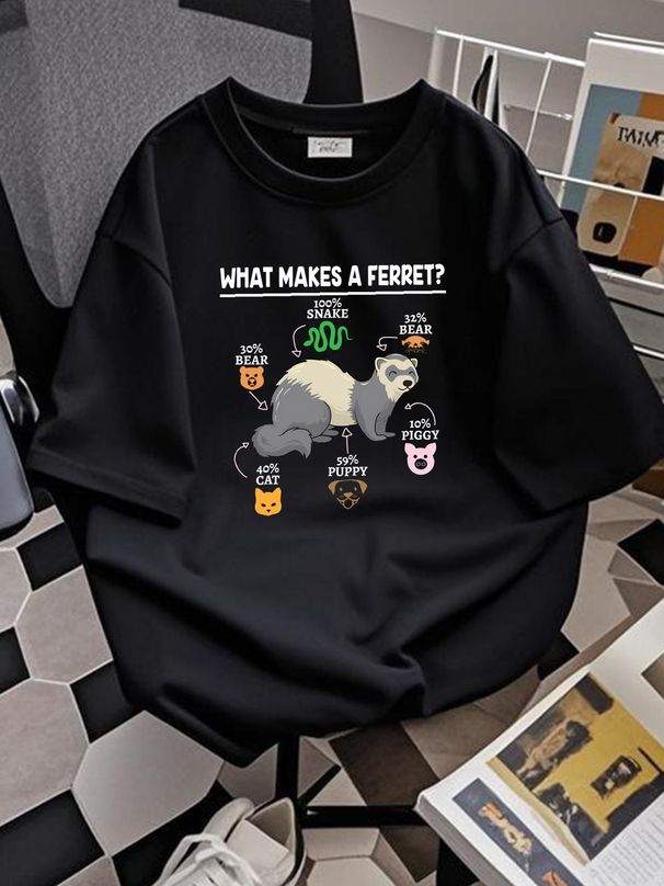 Pet Ferret Ferret Appare Ferret Gift Ideas Unisex T-shirt Top For Everyday Wear Stylish Designer Clothes Stretched Fashion Casual Comfortable_viptrois.com