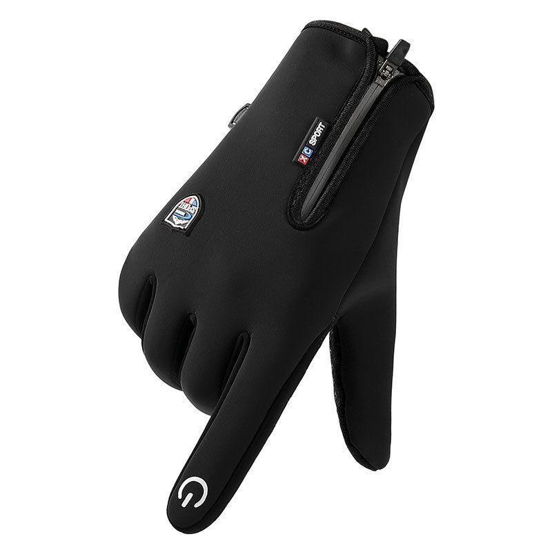 Cycling gloves men's fall and winter anti-splash plus velvet warm non-slip full-finger outdoor mountaineering sports gloves ladies_viptrois.com