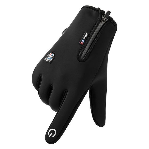 Cycling gloves men's fall and winter anti-splash plus velvet warm non-slip full-finger outdoor mountaineering sports gloves ladies_viptrois.com