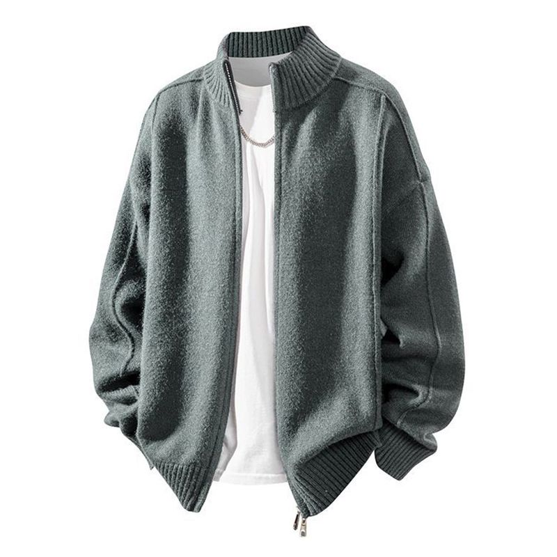 Men’s Textured Knit Sweater – Slim Fit Pullover With Minimalist Design (Black/Charcoal/Deep Green/Gray, Sizes M-3XL)_viptrois.com
