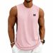 Men's Sleeveless T-Shirt Loose Fit Casual Trendy Training Fitness Printed Logo American Style Vest_viptrois.com
