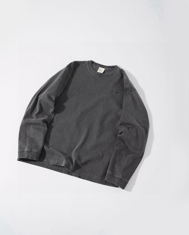 Cross-Border High-Quality New Long-Sleeve T-Shirt For Men Spring And Autumn Base Shirt Unisex Pure Cotton Round Neck_viptrois.com