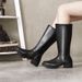 European Warm Series And Women's Leather Men's Shoes Cosplay Anime Game Riding Honor Guard Captain Martin Padded High Boots_viptrois.com